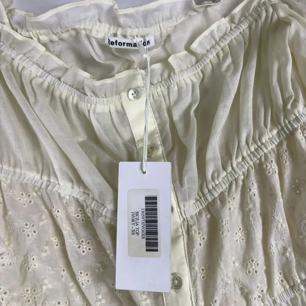 Womens Cream Butter Yellow Blouse with Button Front